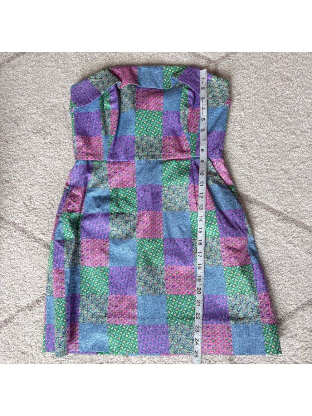 Vineyard Vines Kentucky Derby Strapless Patchwork Dress Preppy Horseshoe Print - Picture 5 of 10
